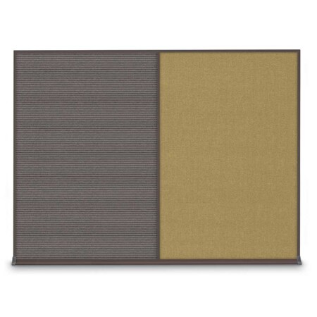 United Visual Products Double Door Radius Plus Corkboard, 60"X UV8004PLUS-SATIN-SURF